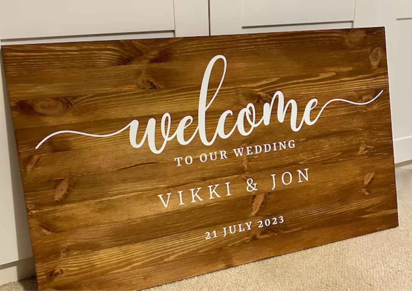 Custom Designed Wedding Vinyl Decal- Personalised with your Details - Choose Your Font, Colour and Size