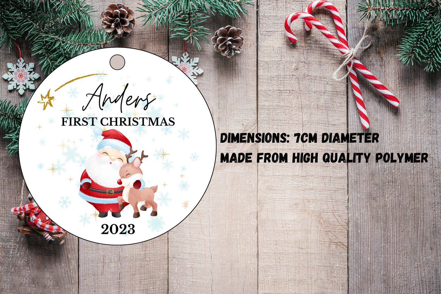 Personalised Baby's First Christmas Decoration, 1st First Christmas Baby Ornament 2025, Cute Christmas Bauble, Christmas Gift
