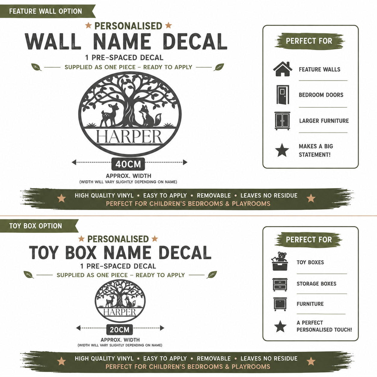 Woodland Animal Wall Decals for Kids Room | Forest Nursery Wall Stickers