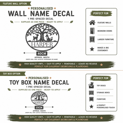 Woodland Animal Wall Decals for Kids Room | Forest Nursery Wall Stickers