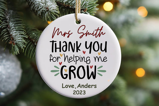 Custom Teacher Christmas Ornament, Teacher Ornaments, Teacher Christmas Gift for Teacher Holiday Gift, Teacher Personalised Gift Keepsake