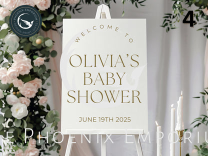 Custom Designed Baby Shower Vinyl Decal- Personalised with your Details - Choose Your Font, Colour and Size