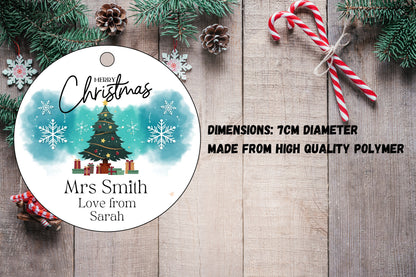 Personalised Christmas Bauble Teacher, Teaching Assistant Nursery Xmas Gift, Christmas Ornament, Xmas Gift