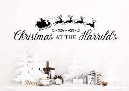 Personalised Christmas Wall Sticker Decal, Christmas at the, Christmas Decoration