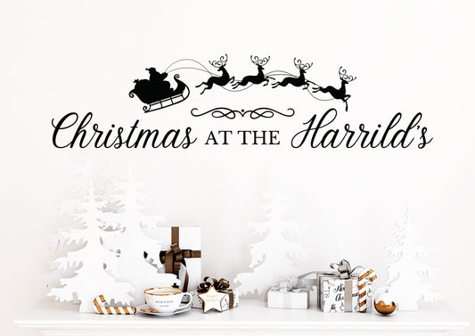 Personalised Christmas Wall Sticker Decal, Christmas at the, Christmas Decoration