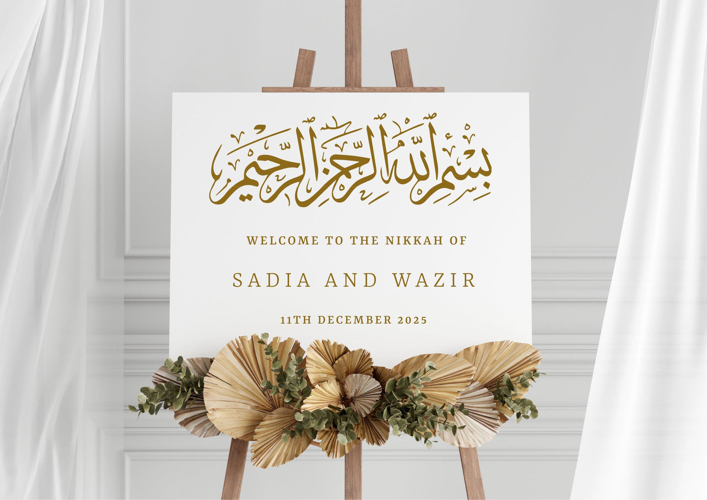 Custom Designed Nikkah Wedding Vinyl Decal- Personalised with your Details - Choose Your Font, Colour and Size