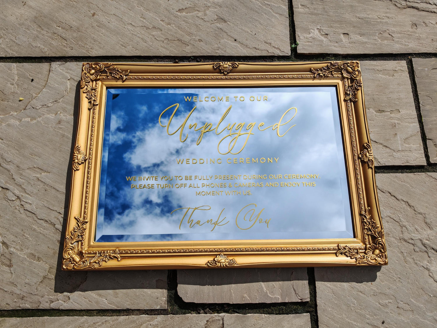 Custom Designed Wedding Unplugged Ceremony Vinyl Decal- Personalised with your Details - Choose Your Font, Colour and Size