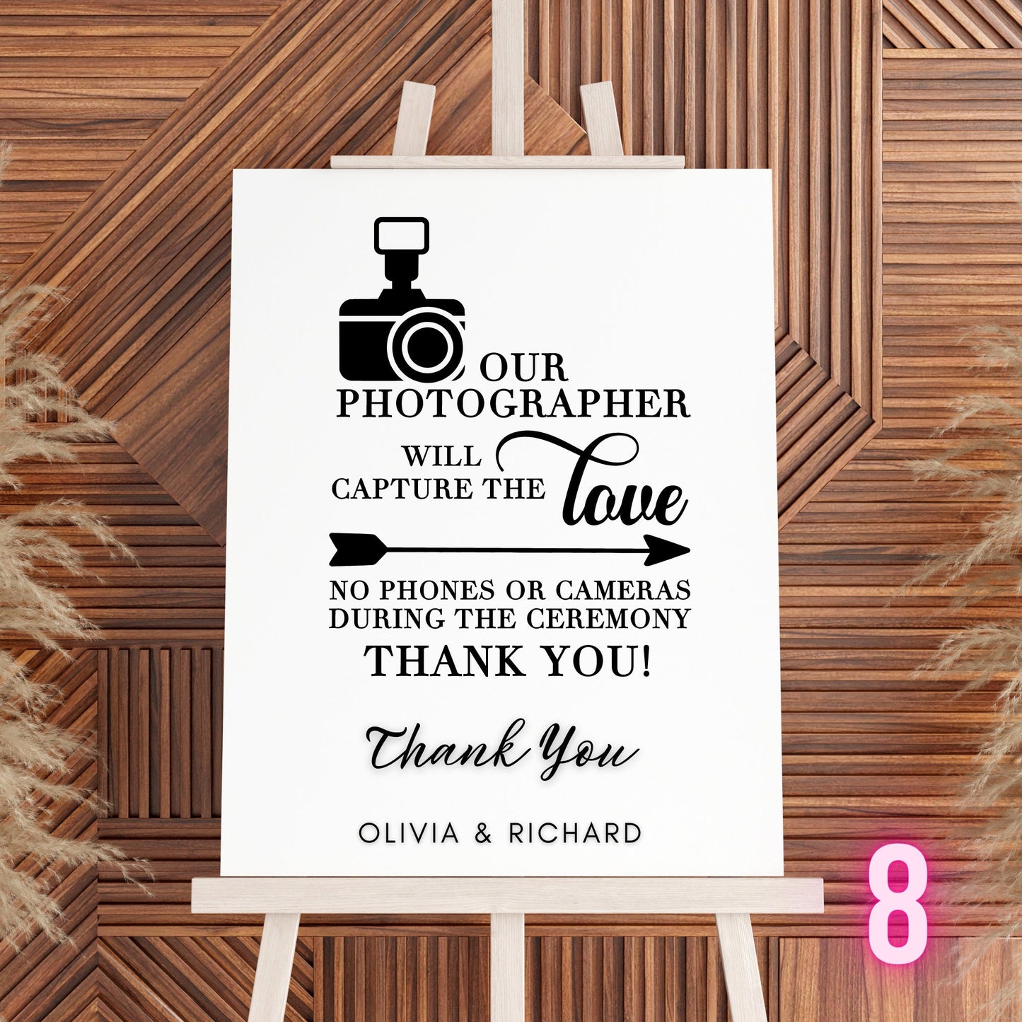 Custom Designed Wedding Unplugged Ceremony Vinyl Decal- Personalised with your Details - Choose Your Font, Colour and Size