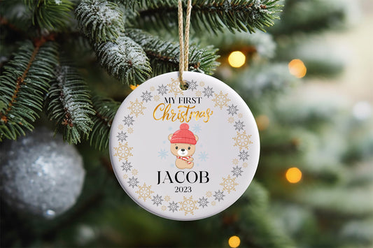 Personalised Baby's First Christmas Decoration, 1st First Christmas Baby Ornament 2025, Cute Christmas Bauble, Christmas Gift