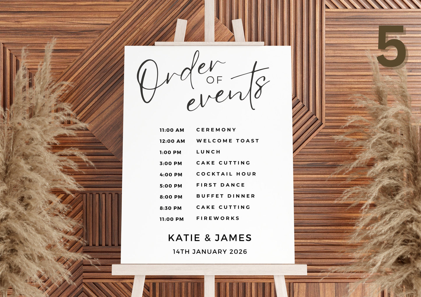 Custom Designed Wedding Timeline Order of the Day Plan Vinyl Decal- Personalised with your Details - Choose Your Font, Colour and Size