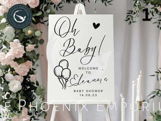 Custom Designed Baby Shower Vinyl Decal- Personalised with your Details - Choose Your Font, Colour and Size