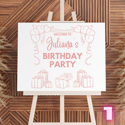 Custom Designed Birthday Party Vinyl Decal- Personalised with your Details - Choose Your Font, Colour and Size