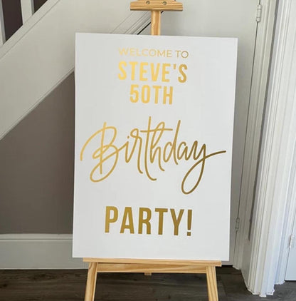 Custom Designed Birthday Party Vinyl Decal- Personalised with your Details - Choose Your Font, Colour and Size