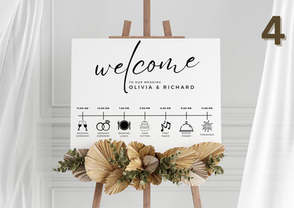 Custom Designed Wedding Timeline Order of the Day Plan Vinyl Decal- Personalised with your Details - Choose Your Font, Colour and Size