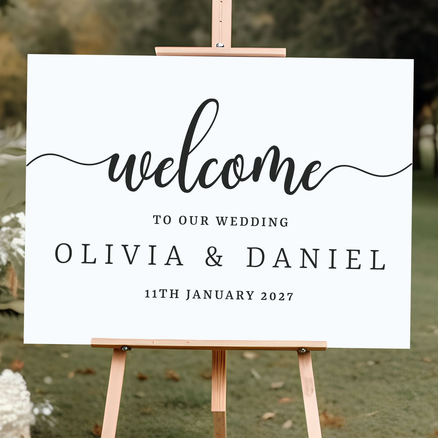 Personalised Wedding Sign Vinyl Decal – Custom Designed with Your Details
