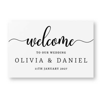 Personalised Wedding Sign Vinyl Decal – Custom Designed with Your Details