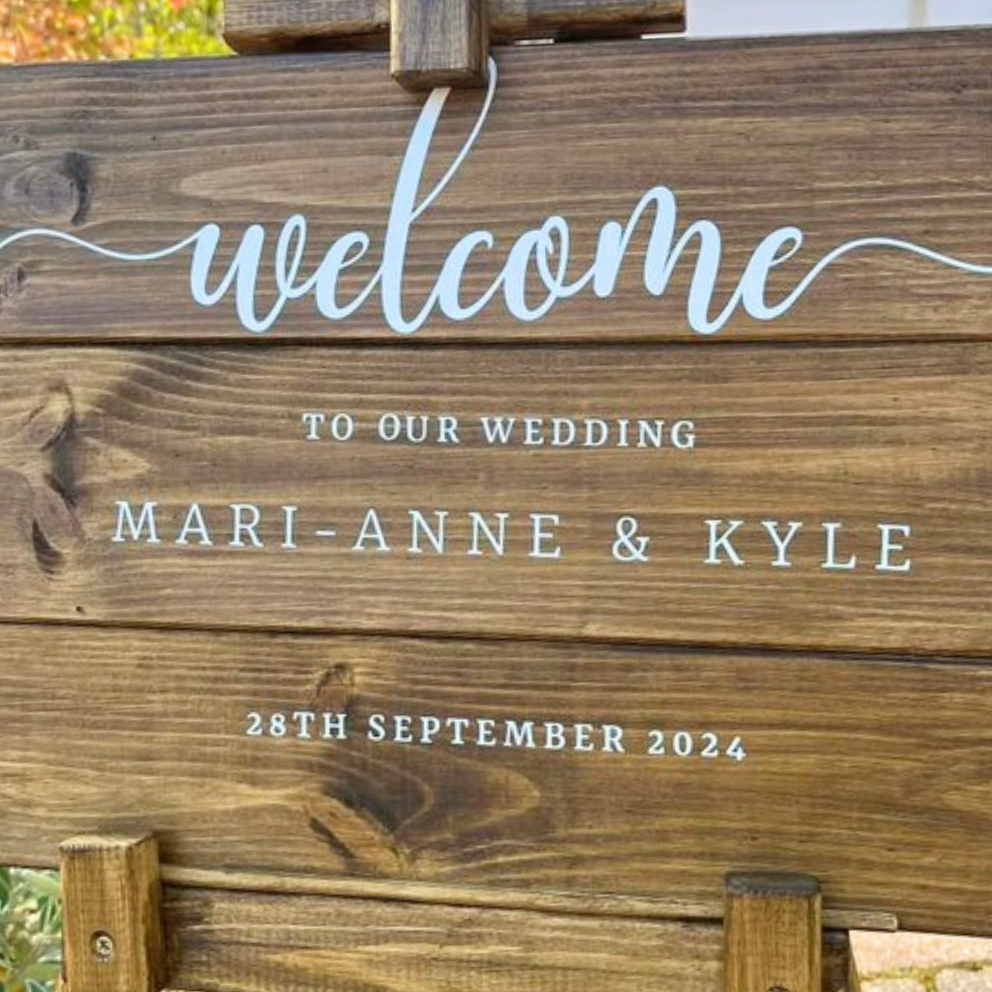Personalised Wedding Sign Vinyl Decal – Custom Designed with Your Details