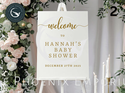 Custom Designed Baby Shower Vinyl Decal- Personalised with your Details - Choose Your Font, Colour and Size