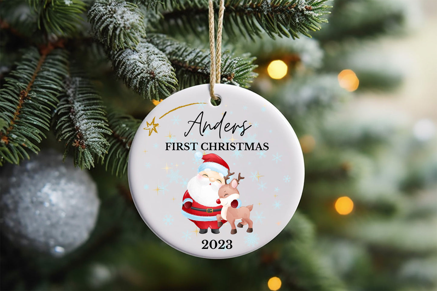 Personalised Baby's First Christmas Decoration, 1st First Christmas Baby Ornament 2025, Cute Christmas Bauble, Christmas Gift