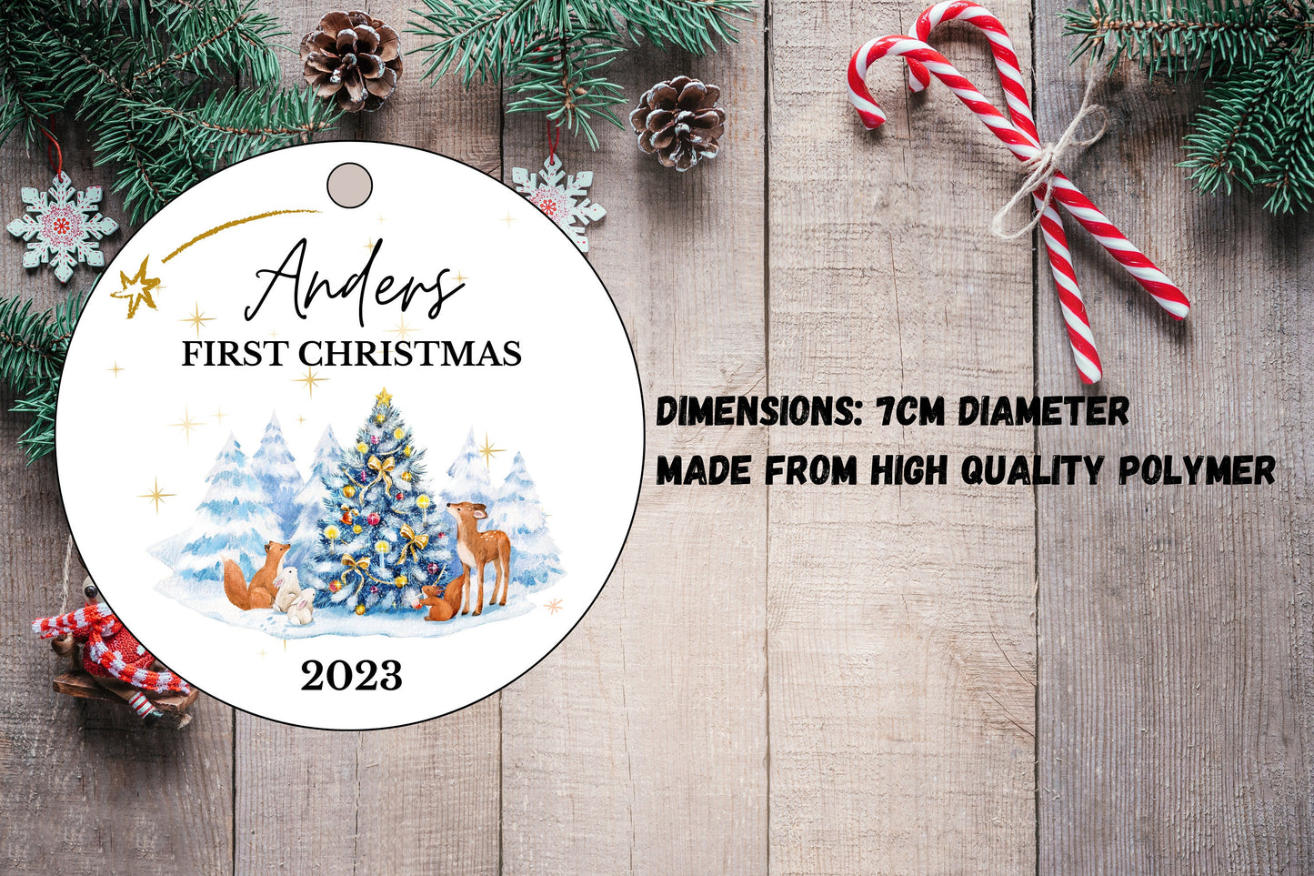 Personalised Baby's First Christmas Decoration, 1st First Christmas Baby Ornament 2025, Cute Christmas Bauble, Christmas Gift