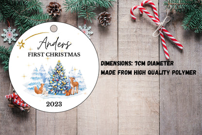 Personalised Baby's First Christmas Decoration, 1st First Christmas Baby Ornament 2025, Cute Christmas Bauble, Christmas Gift