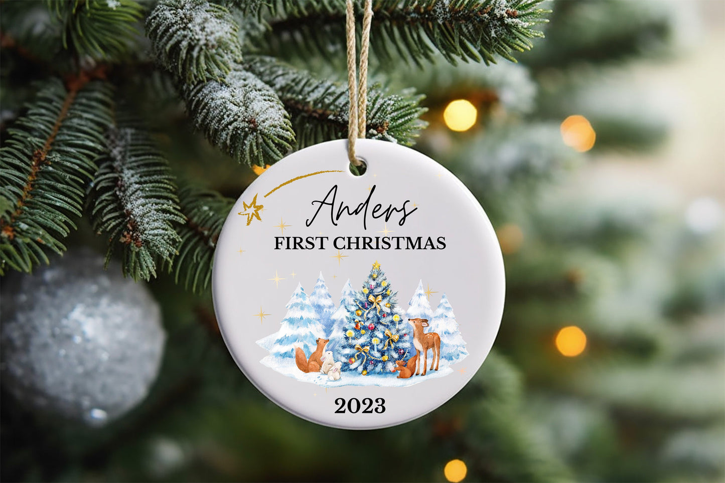 Personalised Baby's First Christmas Decoration, 1st First Christmas Baby Ornament 2025, Cute Christmas Bauble, Christmas Gift