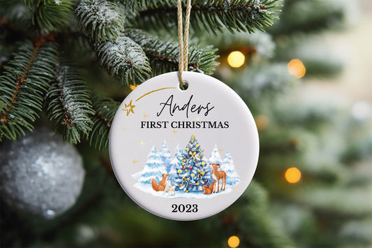 Personalised Baby's First Christmas Decoration, 1st First Christmas Baby Ornament 2025, Cute Christmas Bauble, Christmas Gift