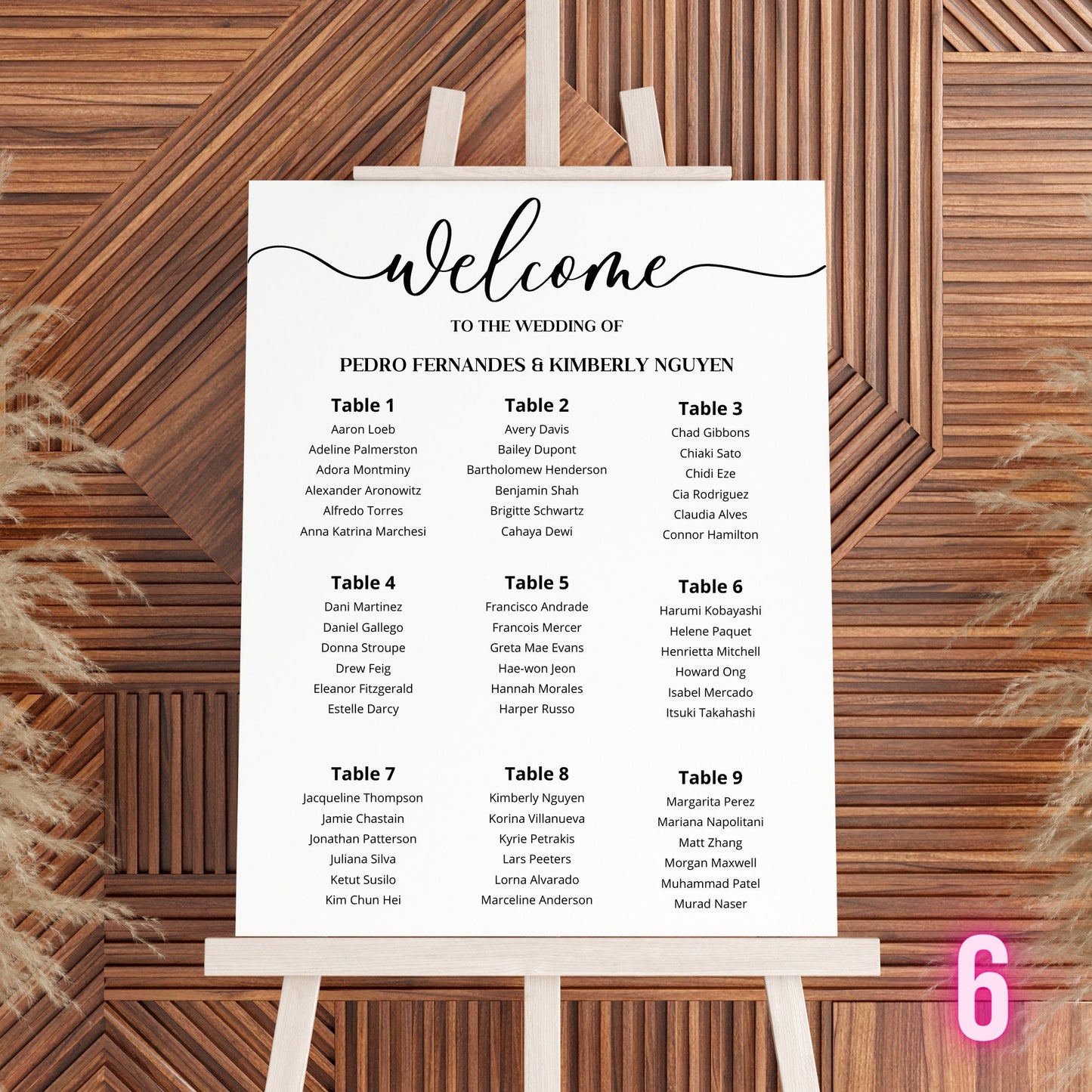 Custom Designed Wedding Seating Plan Vinyl Decal- Personalised with your Details - Choose Your Font, Colour and Size