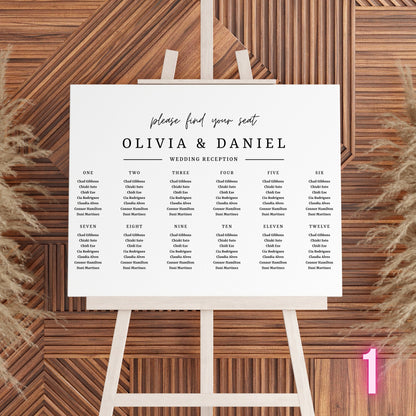 Custom Designed Wedding Seating Plan Vinyl Decal- Personalised with your Details - Choose Your Font, Colour and Size